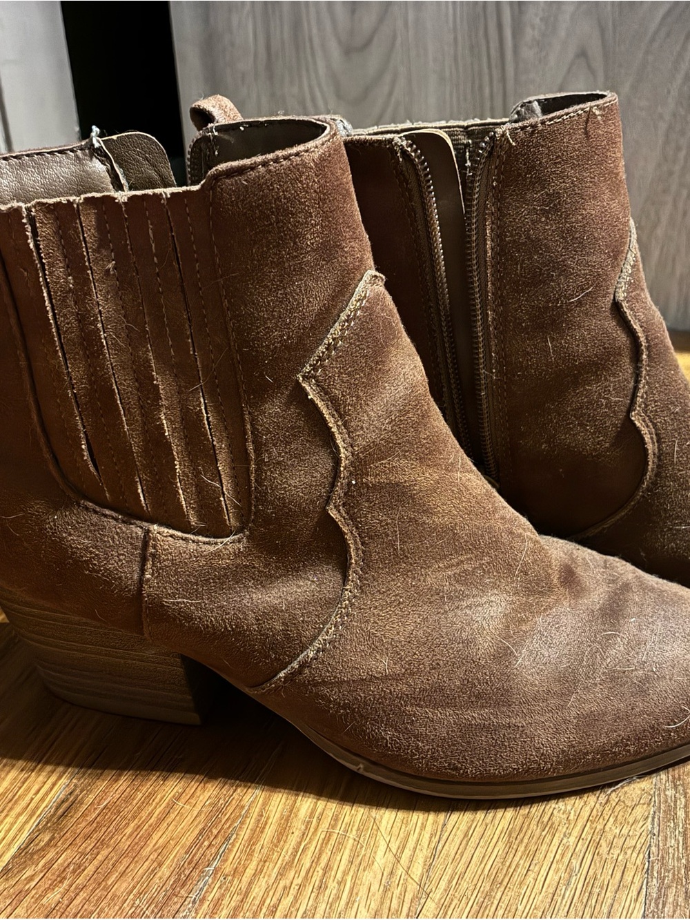Women’s Brown Suede Ankle Boots - Picture 1 of 3